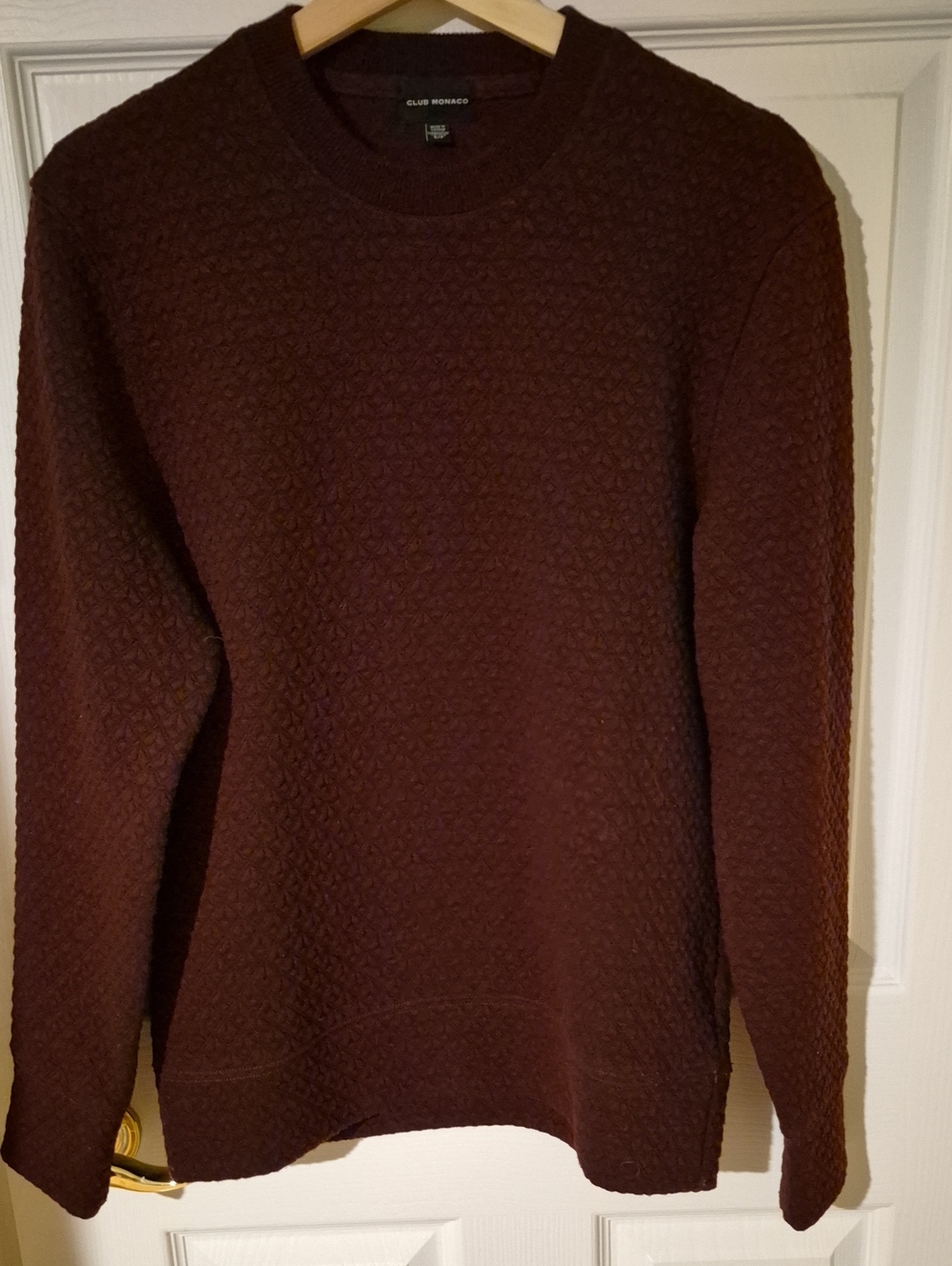 Club Monaco Unisex Burgundy Honeycomb Knit Sweater - Fits Men’s S / Women’s M